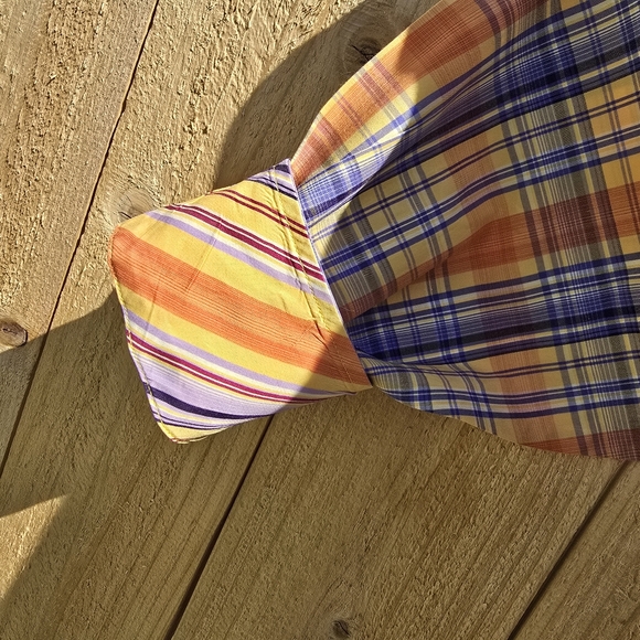 Tommy Hilfiger Cotton Orange Yellow Button Down Long Sleeve Shirt Men's Size M - Picture 7 of 11